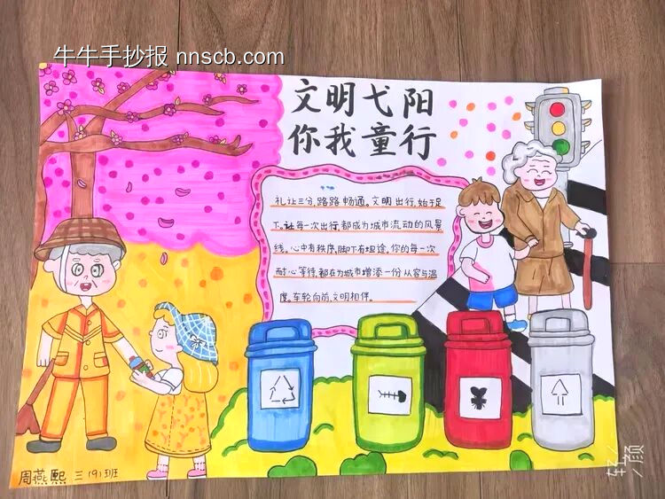 文明城市主题手抄报简单又漂亮2张-第2张
