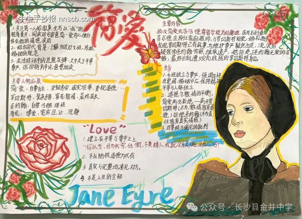 《简爱》主题手抄报简单又漂亮4张-第2张