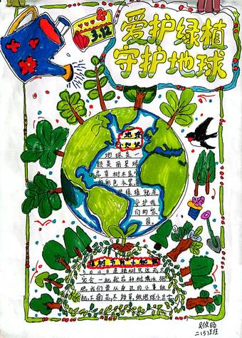 爱护绿植，守护地球主题手抄报