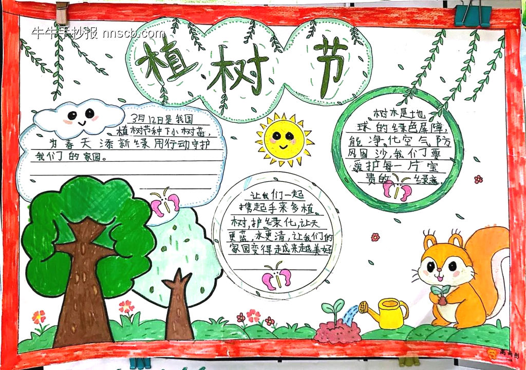 小学生“植树节”主题手抄报-第2张