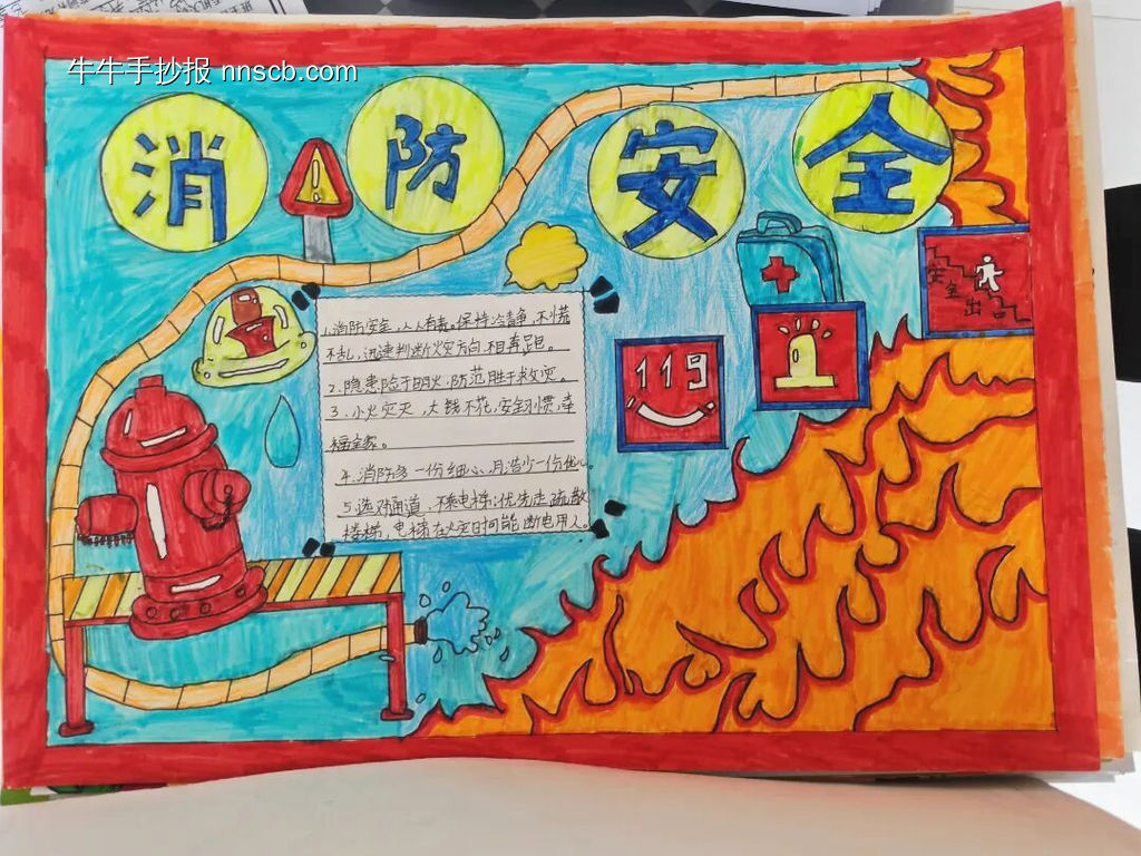 小学生消防安全主题手抄报-第3张