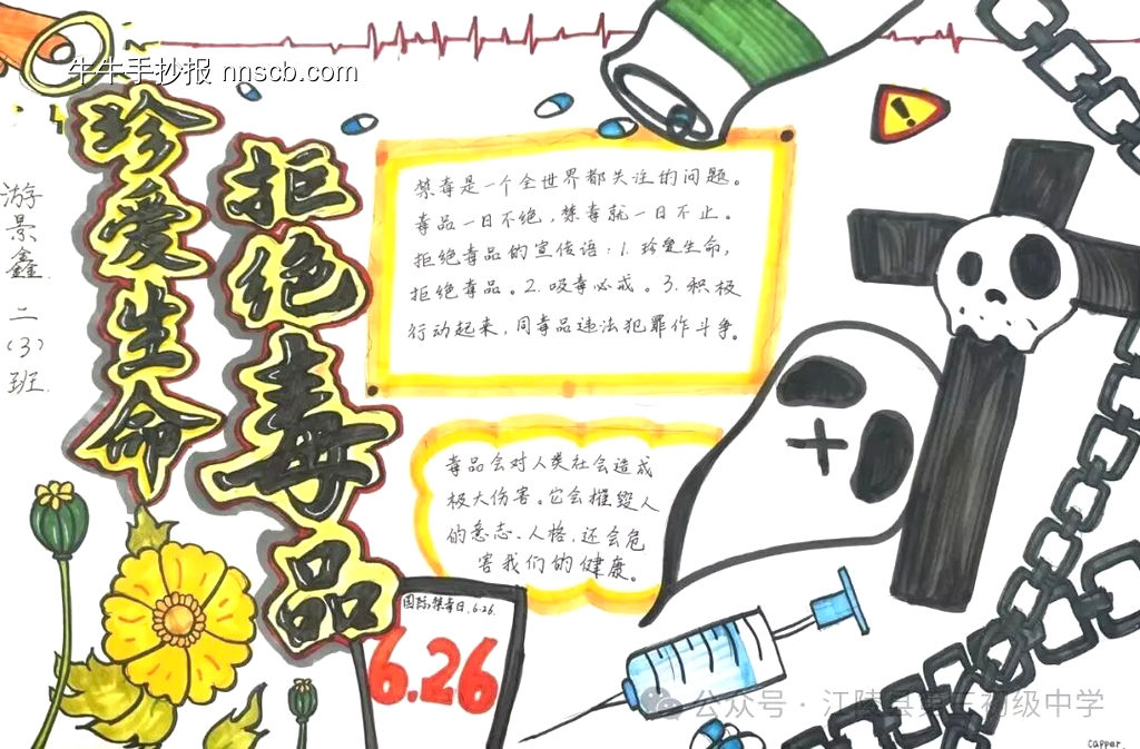 认清新型毒品，青春不被毒害主题手抄报-第3张