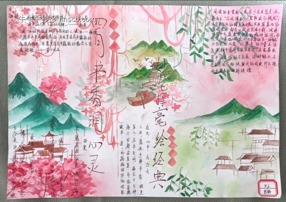 四月读书，书香墨韵主题手抄报-第4张