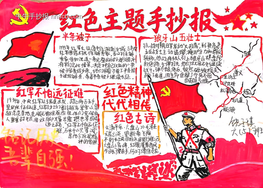 闪闪红星，革命英烈主题手抄报-第7张