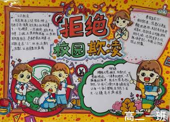 高中生拒绝校园欺凌主题手抄报