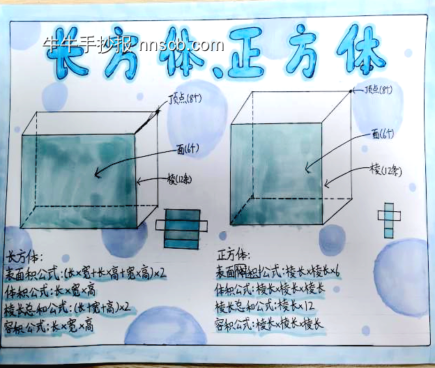 数学小报，长方体和正方体-第2张