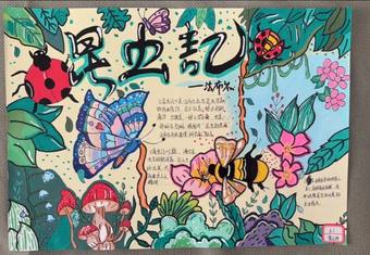 推荐1张超美《昆虫记》主题手抄报