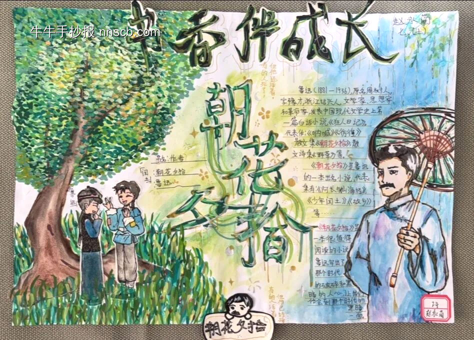 《朝花夕拾》主题读书手抄报-第1张