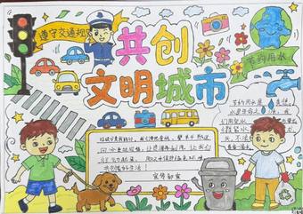共创文明城市主题手抄报