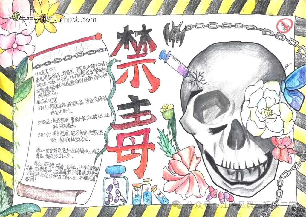 认清新型毒品，青春不被毒害主题手抄报-第2张