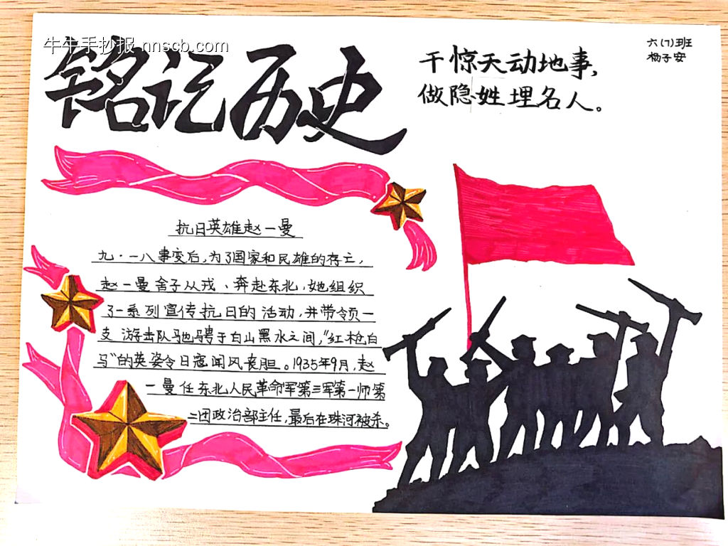 闪闪红星，革命英烈主题手抄报-第12张