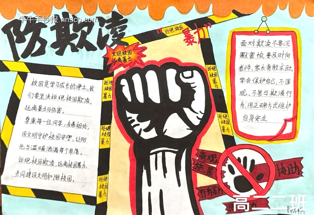 “对校园霸凌说不”主题手抄报-第1张