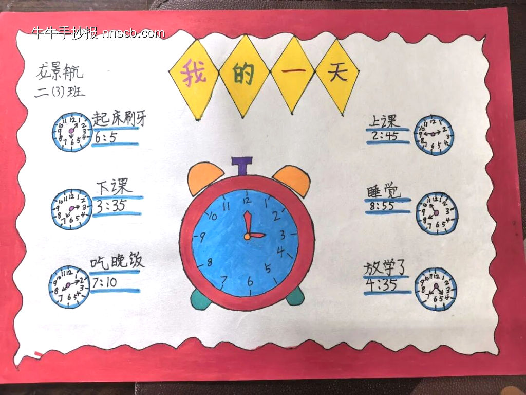 数学小报——认识钟表主题手抄报-第5张