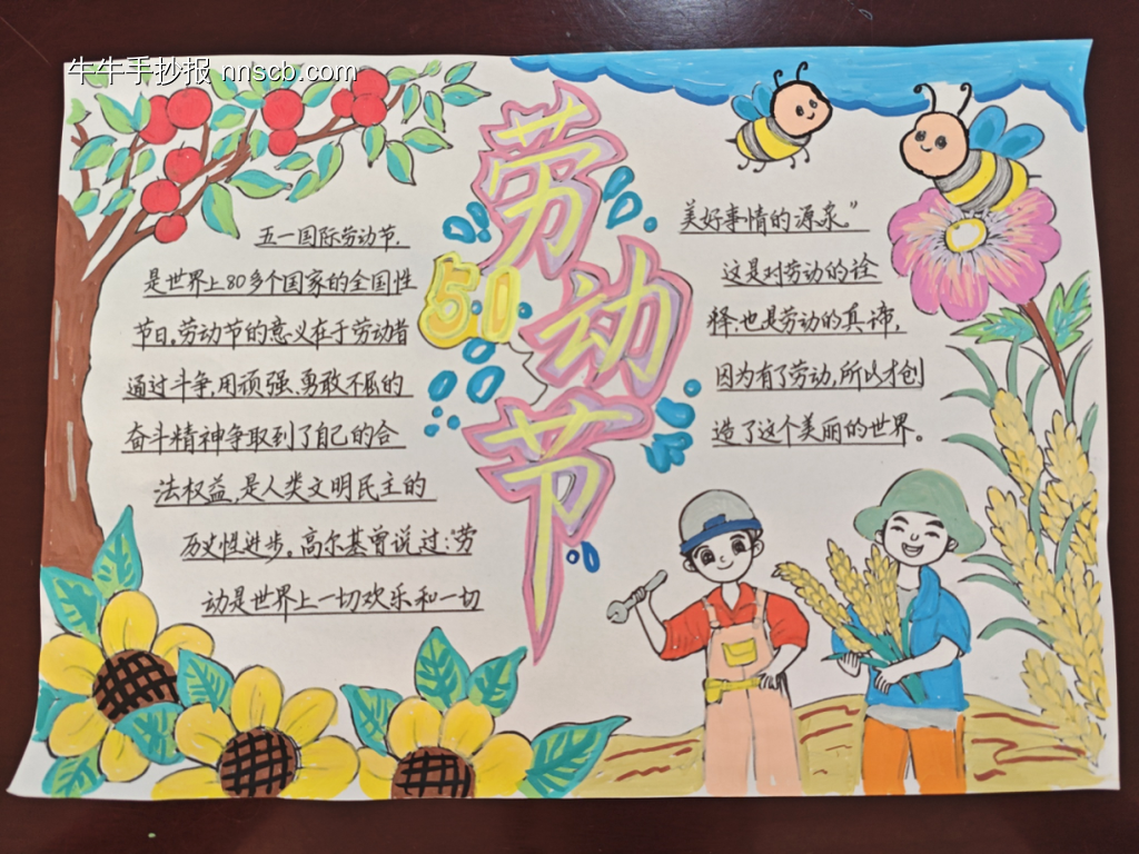 致敬劳动者主题手抄报简单又好画3张-第1张
