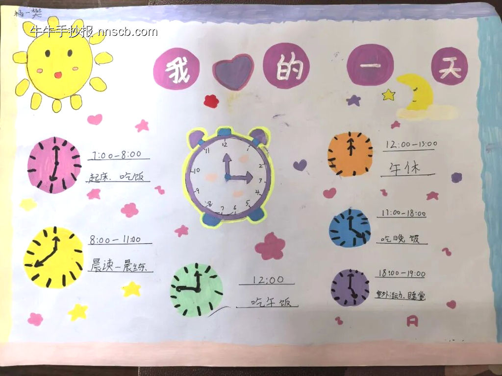 数学小报——认识钟表主题手抄报-第7张