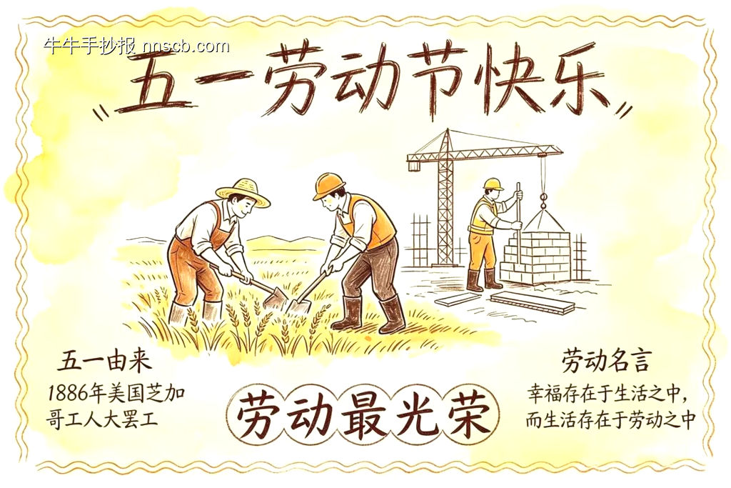 五一劳动节,劳动最光荣主题手抄报-第3张