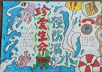 防溺水主题手抄报简单又好画2张