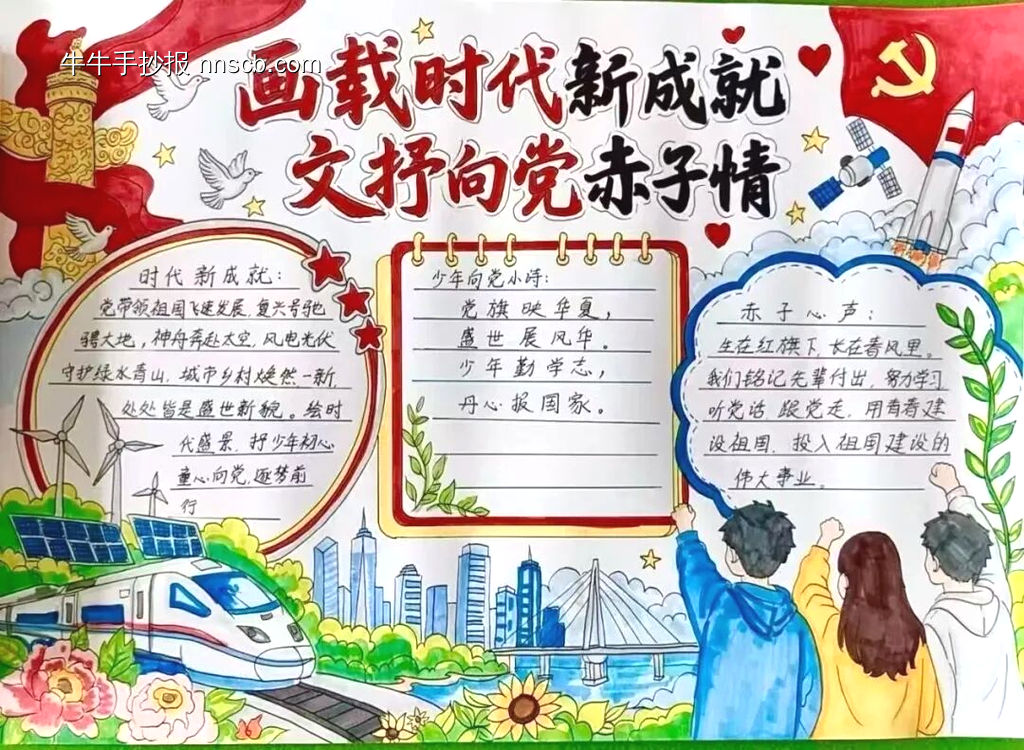 红色主题手抄报-第1张