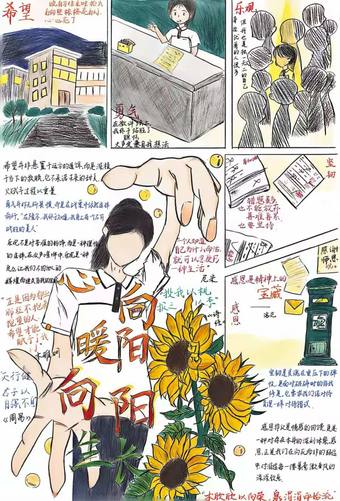 精选2张“向阳而生主题手抄报