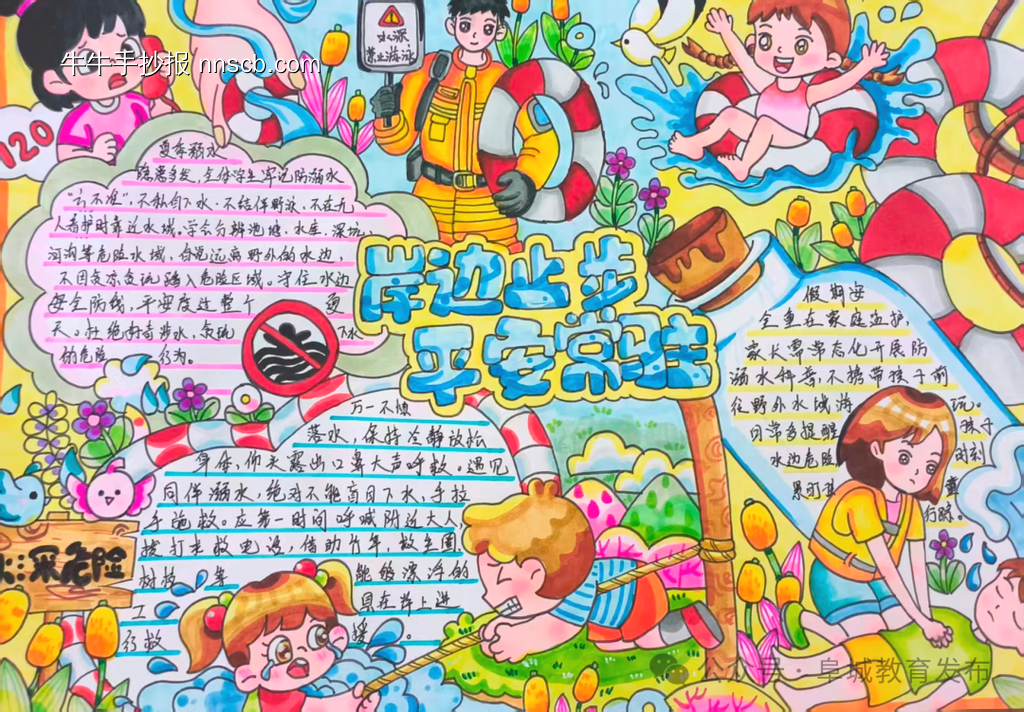 精选1张“防溺水”主题手抄报-第1张