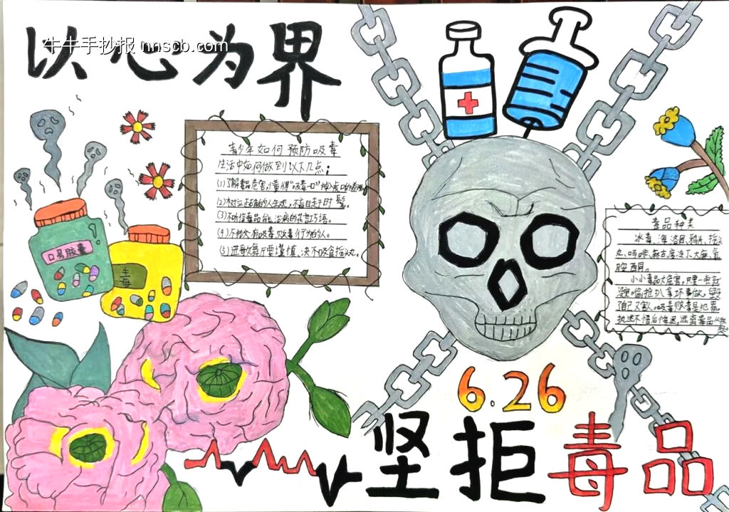 坚持禁毒主题手抄报-第3张