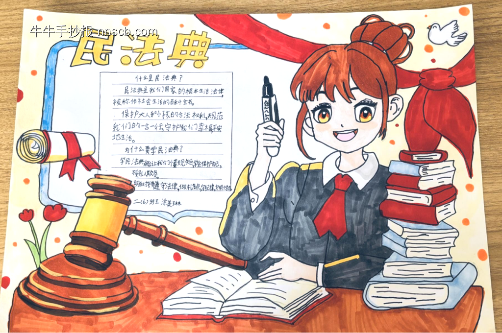 精选1张”学习民法典,护航新时代“主题手抄报-第1张