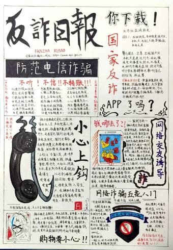 谨防诈骗主题手抄报