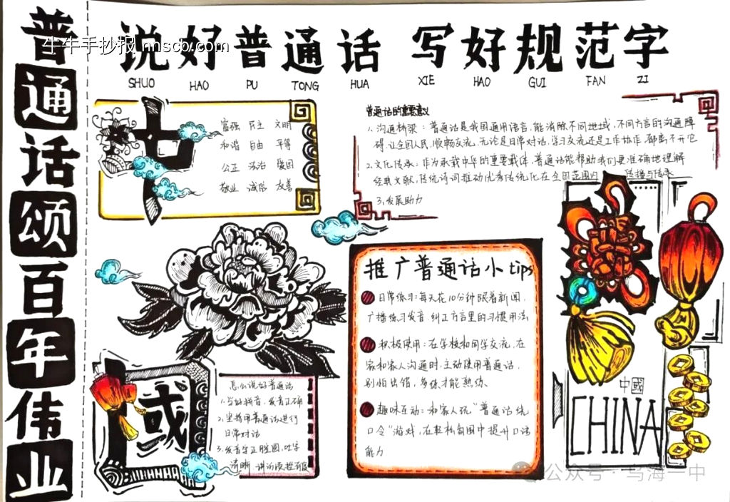 推广普通话，写好规范字主题手抄报简单又好画5张-第4张