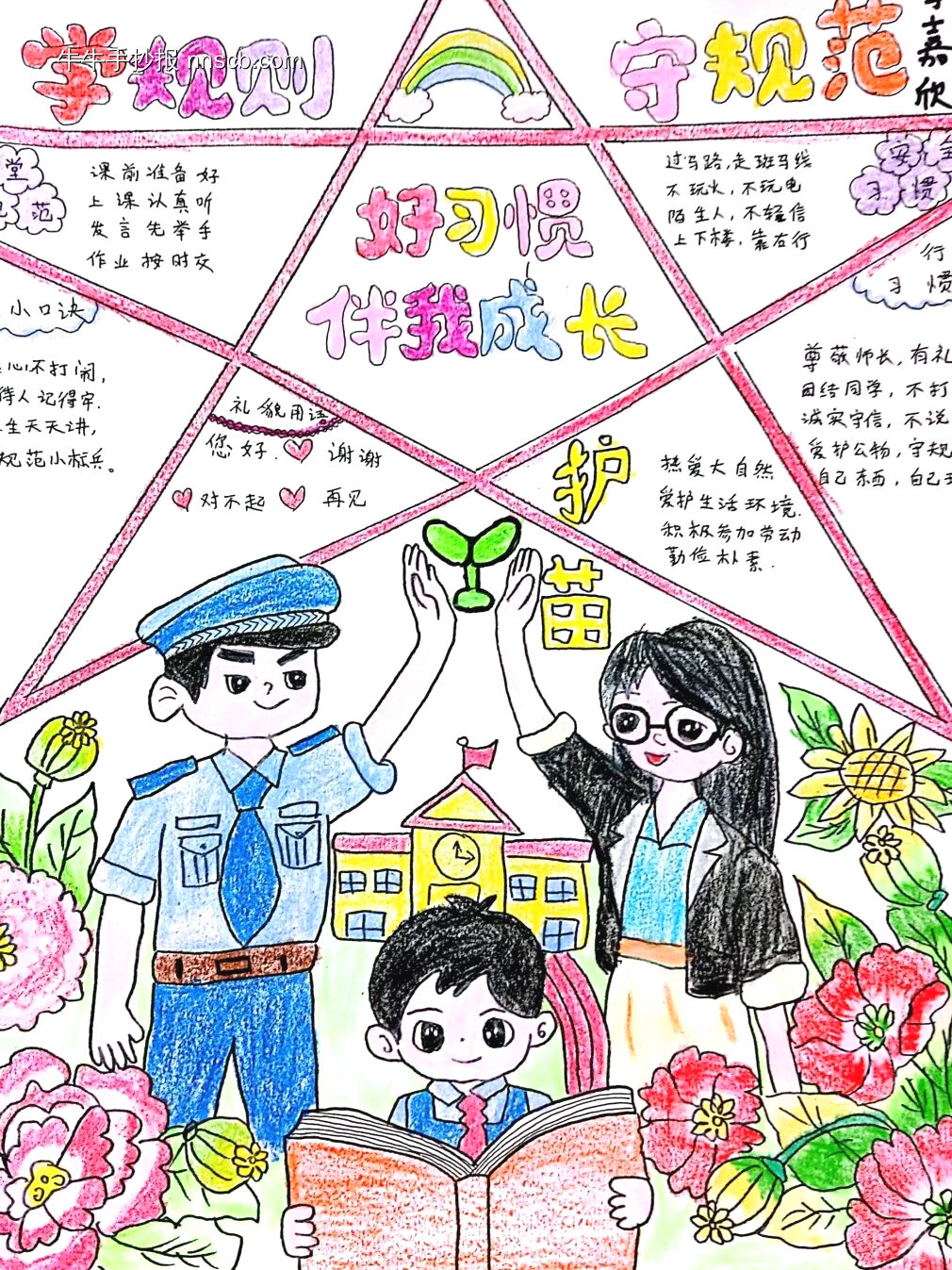 校级伴我行主题手抄报-第2张