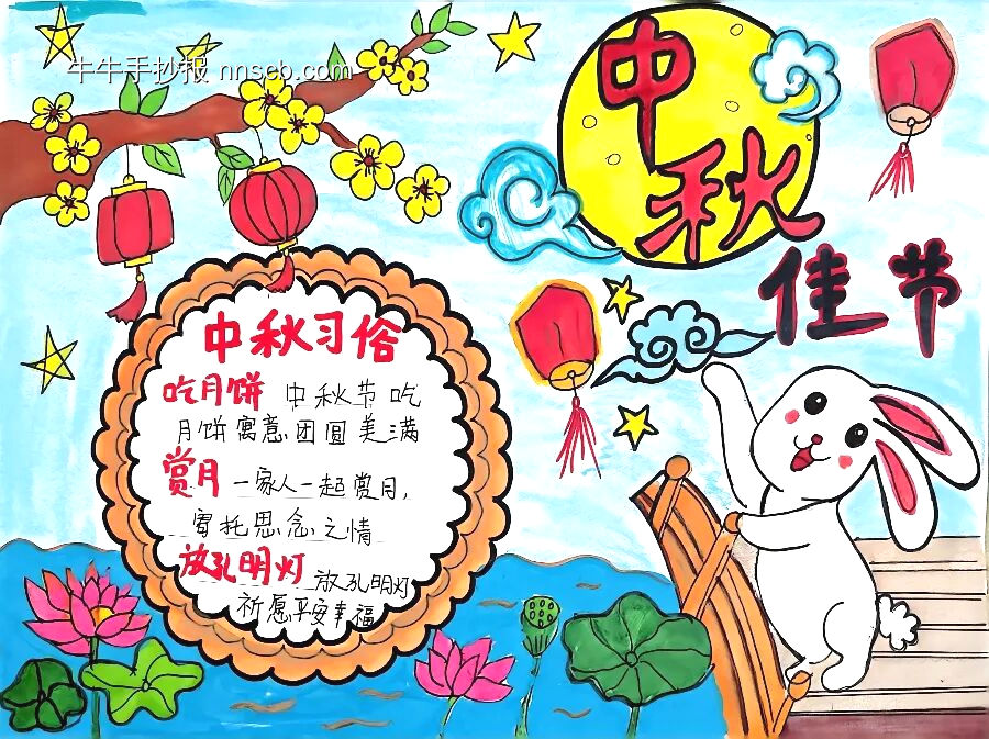中秋节习俗主题手抄报简单又好看8张-第8张