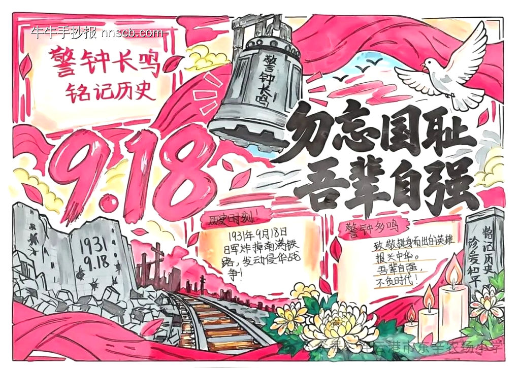 9.18铭记历史，勿忘国耻主题手抄报-第2张
