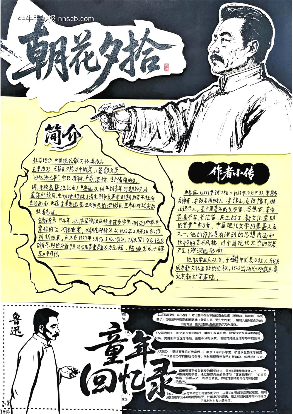 朝花夕拾主题手抄报简单又好看4张-第2张