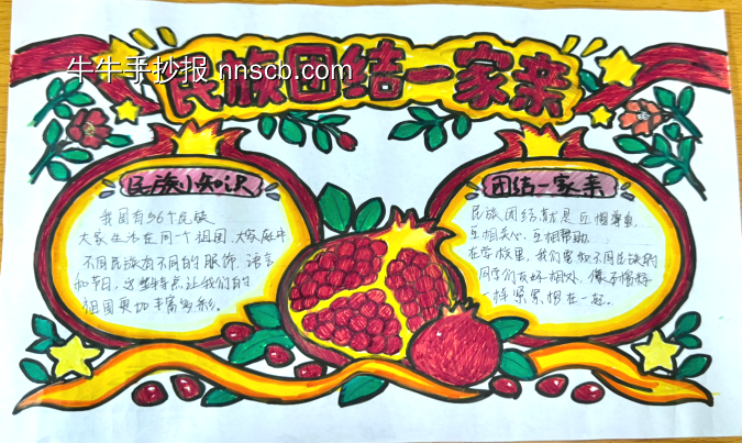 民族团结一家亲主题手抄报-第1张