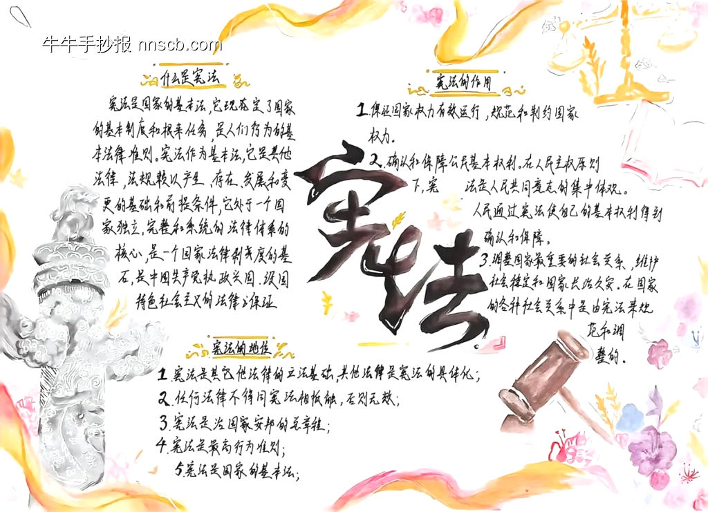 宪法主题手抄报精选4张-第1张