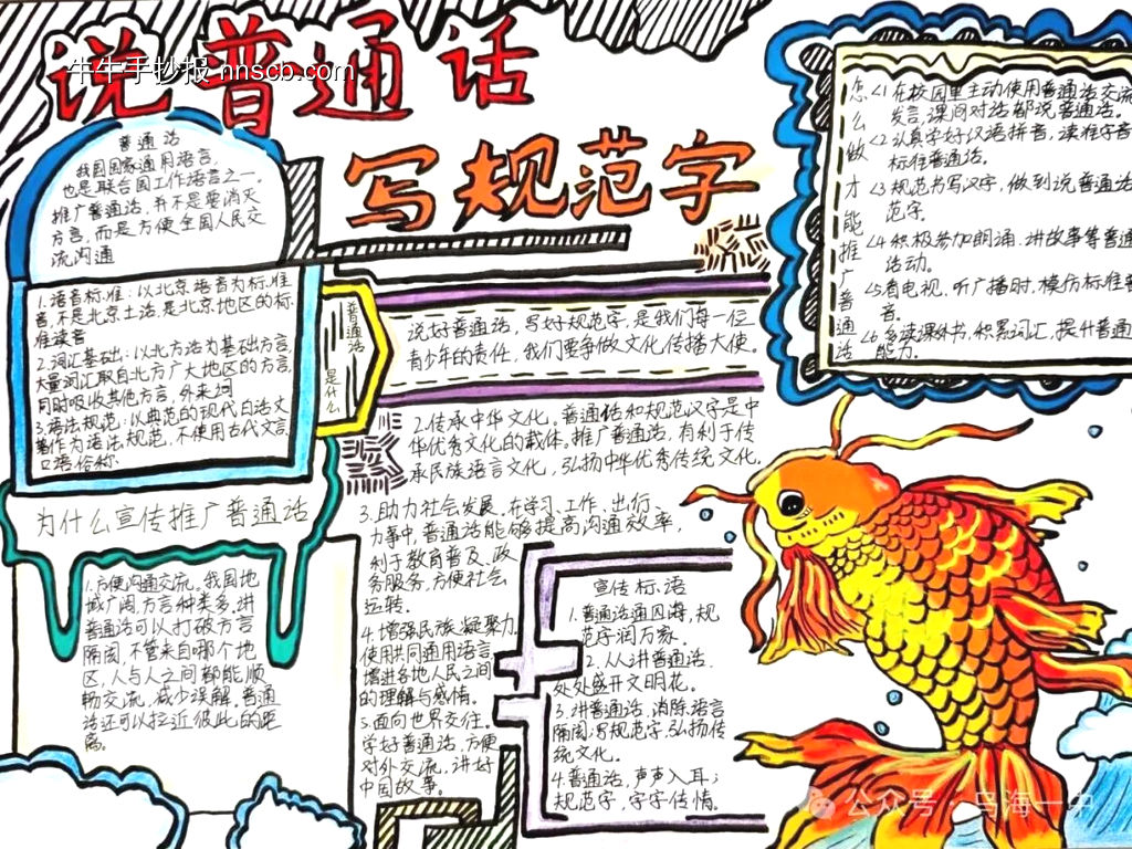 推广普通话，写好规范字主题手抄报简单又好画5张-第5张