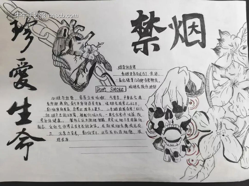 禁烟主题手抄报-第1张