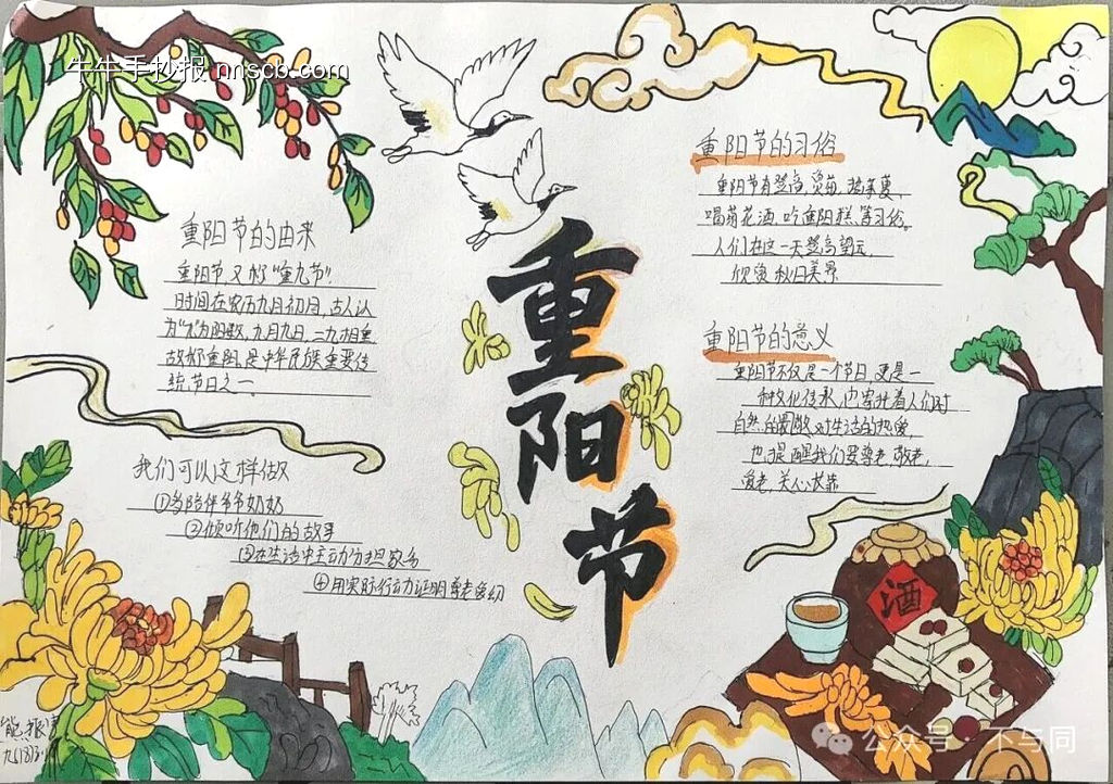 “九九重阳节'主题手抄报-第3张