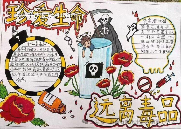 “远离毒品'主题手抄报简单又好画4张-第2张
