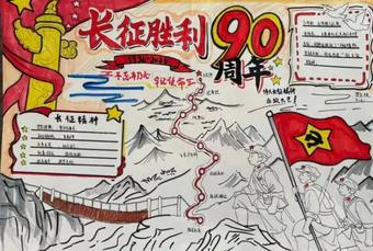长征胜利90年主题手抄报