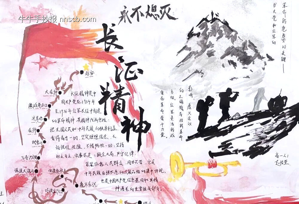 长征精神主题手抄报简单又漂亮1张-第2张