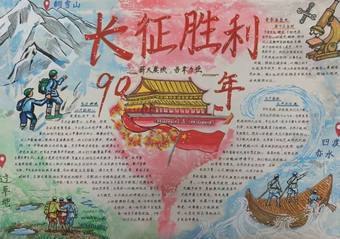 纪念长征胜利90周年主题手抄报