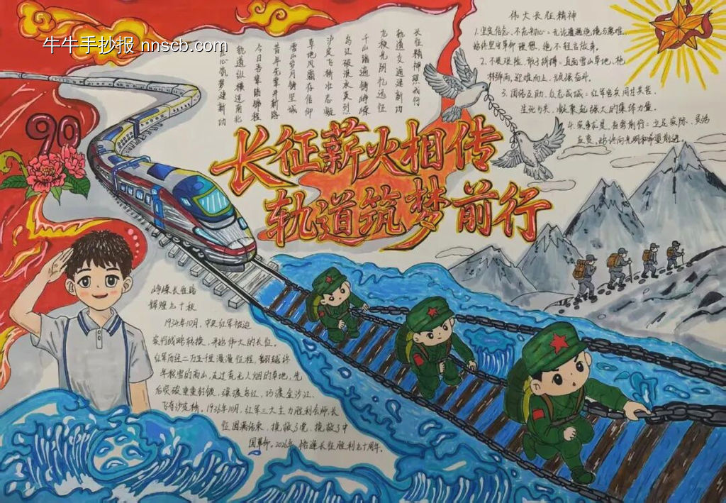 长征精神，铭记于心主题手抄报-第2张
