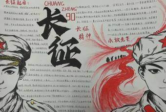 长征精神，永放光芒主题手抄报精选1张
